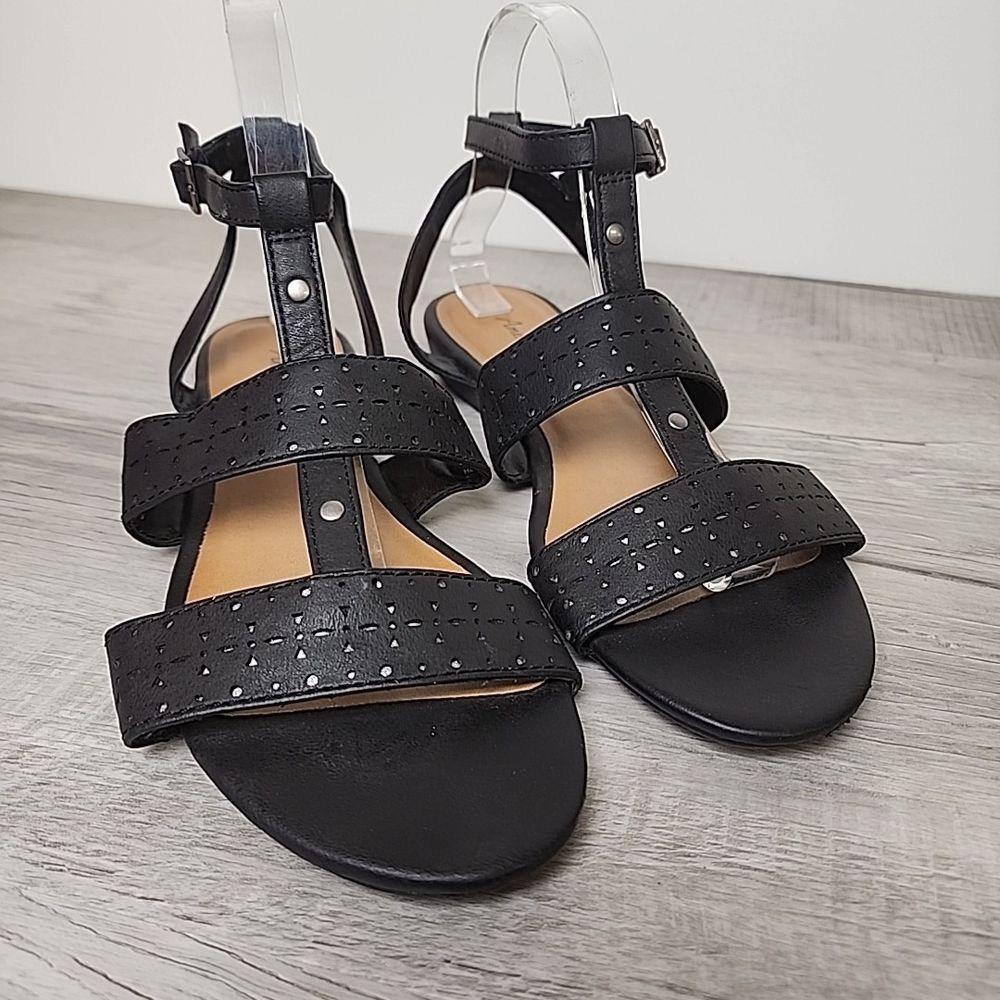 American Eagle Sandals Women's Black Size 10 Double Strap Beach Gladiator Flat